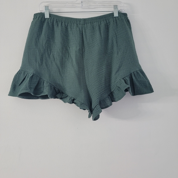 Listicle | Olive Green 2 Piece Peplum Top Short Set - Picture 7 of 12